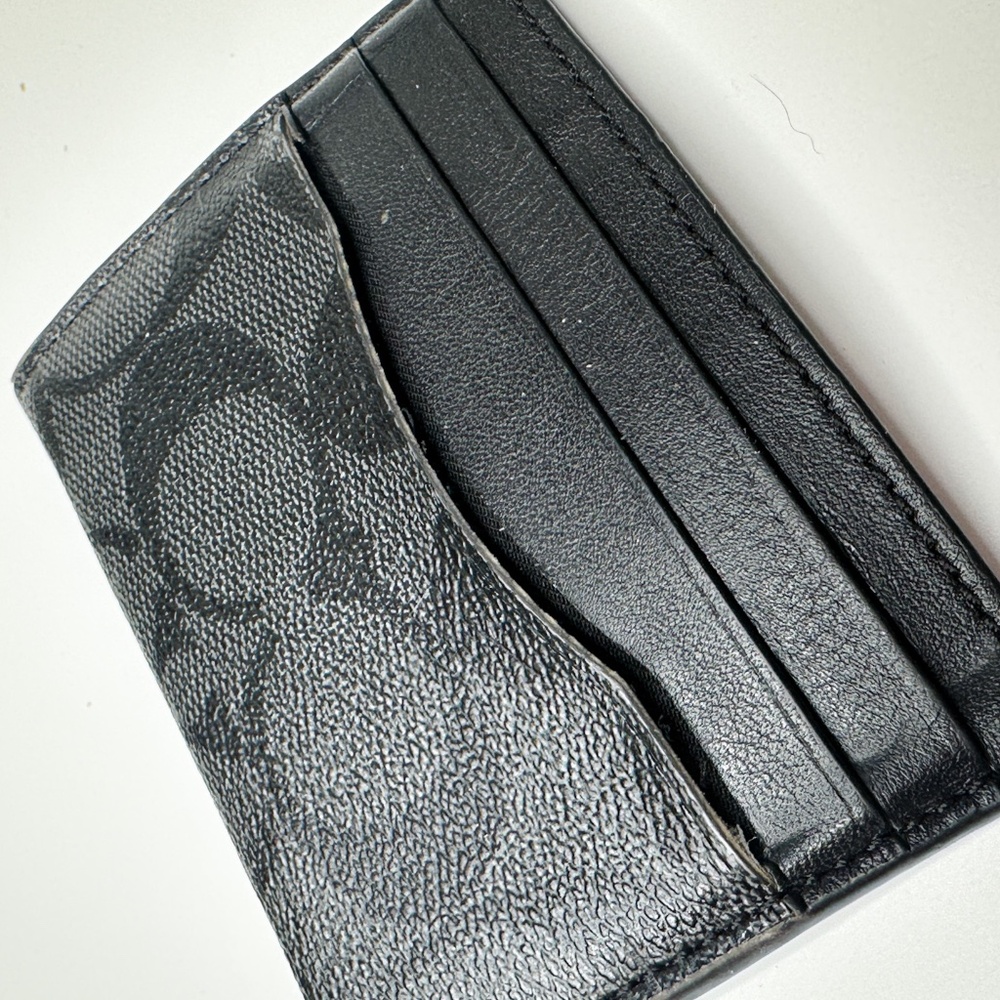 COACH  Men's Signature Charcoal ID Wallet |